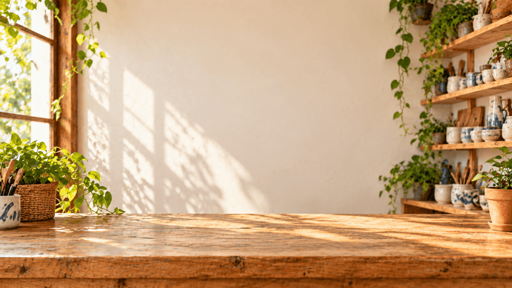 Mostrador de madera con espacio para organizar la agenda del negocio
